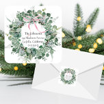 Elegant Chic Christmas Return Address Label<br><div class="desc">Beautiful shabby chic design with this square holiday return address label. Measuring 1.5x1.5 inches/20 labels per sheet. Succulent wreath.</div>