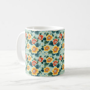 Elegant Chic Colourful Stylish Modern Flowers Coffee Mug