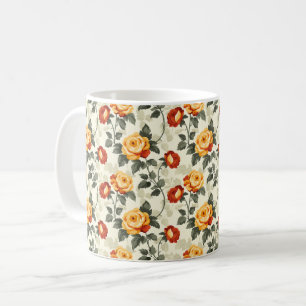 Elegant Chic Colourful Stylish Rustic Roses Coffee Mug