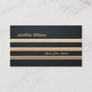 Elegant chic contemporary golden/bronze stripes business card