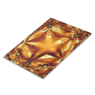 Elegant Chic Copper Gold Christmas Star Notepad