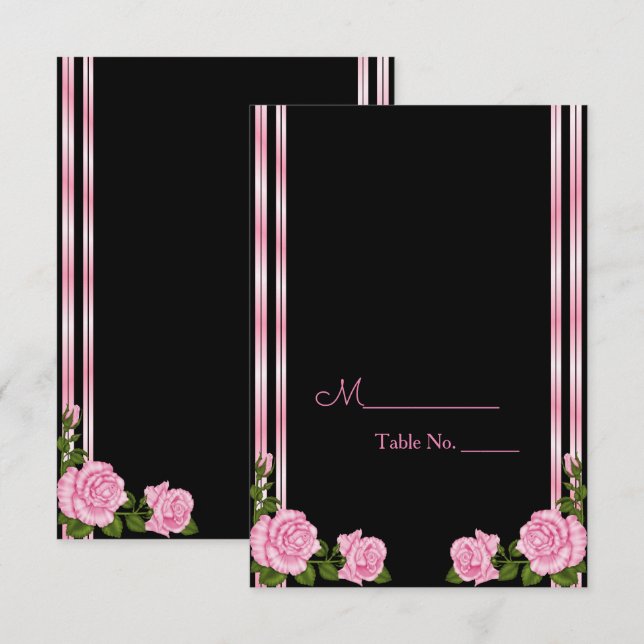 Elegant Chic Corner Rose Bouquet Wedding Invitation (Front/Back)