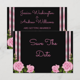 Elegant Chic Corner Rose Bouquet Wedding Invitation