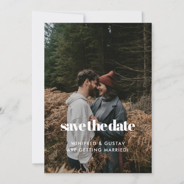 Elegant & chic Cream photo Save The Date (Front)