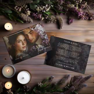 Elegant Chic Custom Wedding Photo Thank You Card