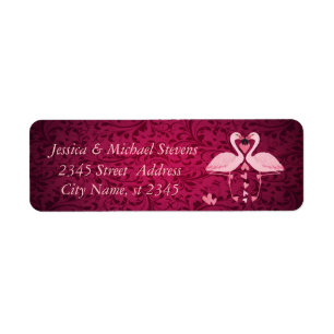 Elegant chic damask vintage romantic flamingos