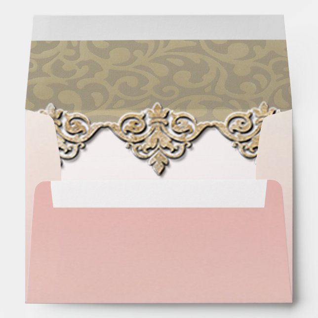 Elegant Chic Damask Wedding Envelope (Back (Bottom))