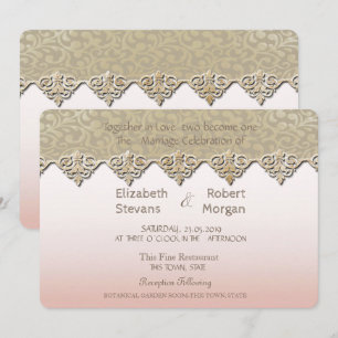 Elegant Chic Damask Wedding Invitation