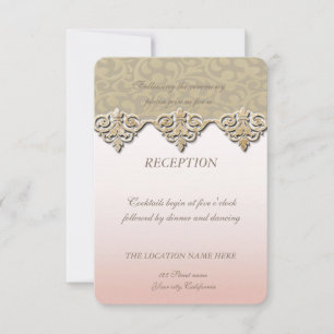 Elegant Chic Damask  Wedding Reception Invitation