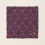 Elegant Chic Dark Scarlet Argyle Monogrammed Scarf<br><div class="desc">A beautiful Elegant Dark Scarlet Argyle Pattern Scarf. It can be monogrammed with the Initial of the name. It makes a perfect gift for your Mum,  Wife,  Daughter,  Girlfriend,  or Fiancee.</div>