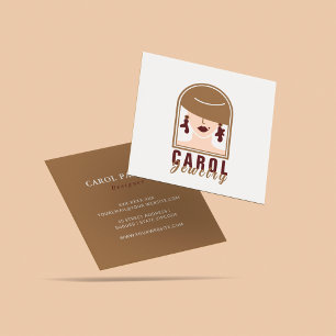 Elegant Chic Designer Logo Crafter Boutique Square Business Card
