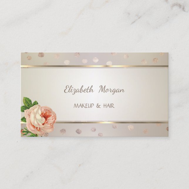 Elegant Chic ,Dots,Striped,Rose  Appointment Card (Front)
