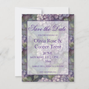 Elegant chic dusty purple boho watercolor floral save the date