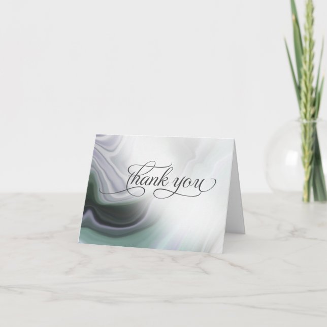 Elegant Chic Dusty Sage and Violet  Thank You Card (Front)