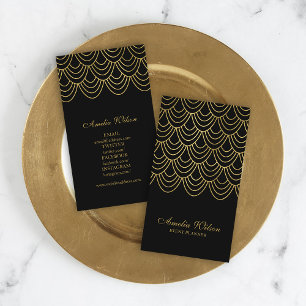 Elegant Chic Event Planner Geometric Social Media Business Card