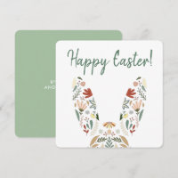 Elegant Chic Floral Bunny Easter Greetings
