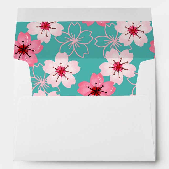 Elegant chic  floral Cherry Blossom pattern Envelope (Back (Bottom))