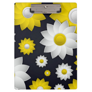 Elegant chic floral Cherry Blossom sunflower Clipboard