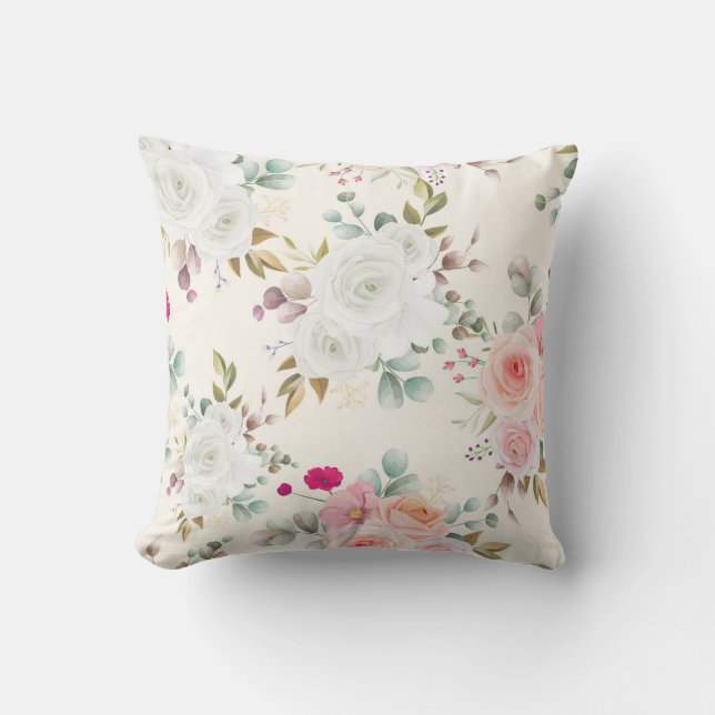 Elegant chic floral cushion (Front)