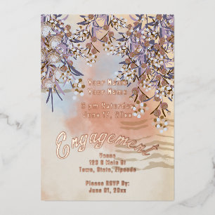Elegant Chic Floral Engagement Invitation