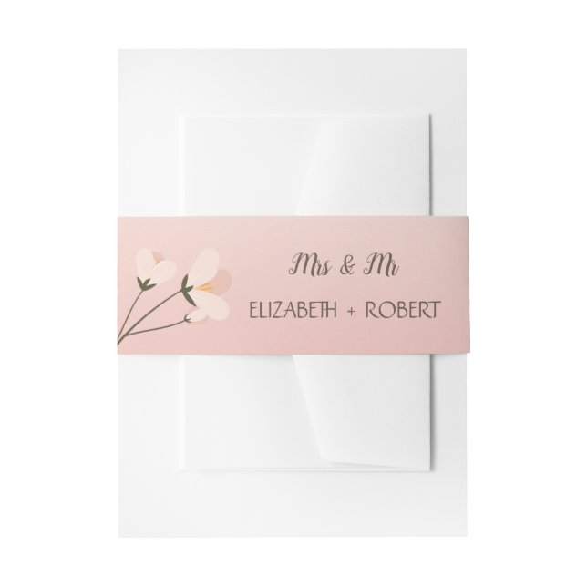 Elegant Chic Floral Invitation Belly Band (Front Example)