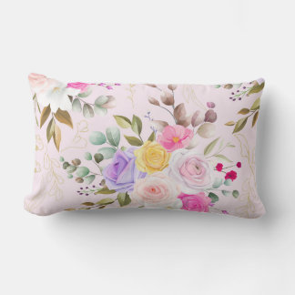 Elegant chic floral lumbar cushion