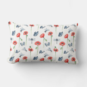Elegant chic floral lumbar cushion