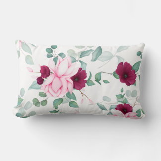 Elegant chic floral lumbar cushion