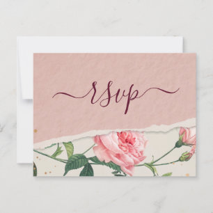 Elegant chic Floral RSVP Postcard