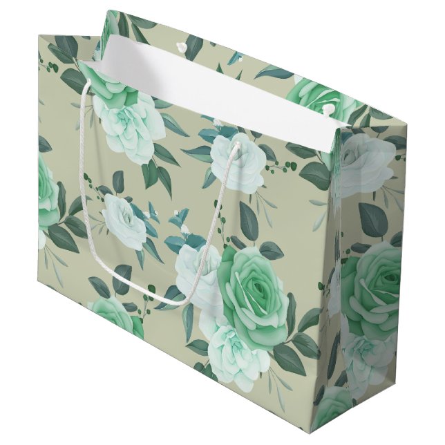 Elegant chic  flower large gift bag (Front Angled)