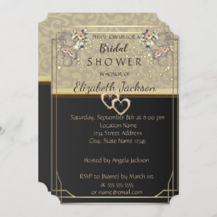 Elegant Chic Flowers  Bridal Shower Invitation