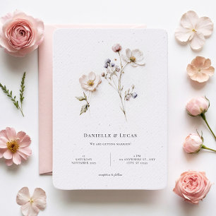 Elegant Chic Flowers Rounded Corner Style Wedding Invitation
