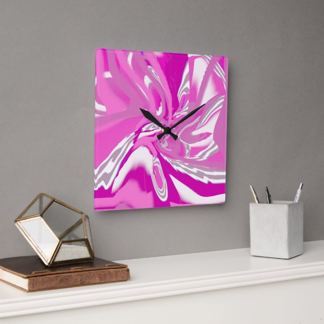 Elegant Chic Fuchsia Pink Wall Clock (Office)