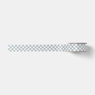 Elegant Chic Gingham Grey Pattern Satin Ribbon