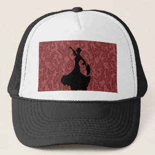 Elegant chic  girly damask flamenco dancer trucker hat