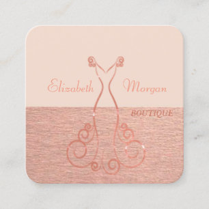 Elegant,Chic,Glamourous, Stylish,Dress Square Business Card