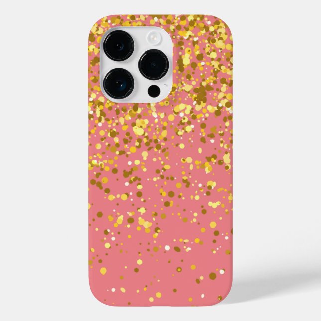 Elegant  Chic Glitter Gold Pink  Case-Mate iPhone Case (Back)