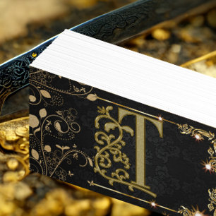 Elegant Chic Glitter Makeup Artist Unique Monogram Business Card