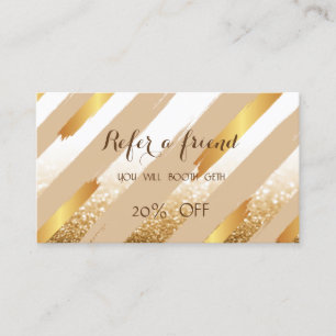 Elegant Chic Glittery ,Striped  Referral Card