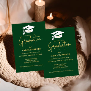 Elegant & Chic Gold Calligraphy Graduation Party Invitation