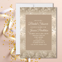 Elegant Chic Gold Champagne Vintage Bridal Shower