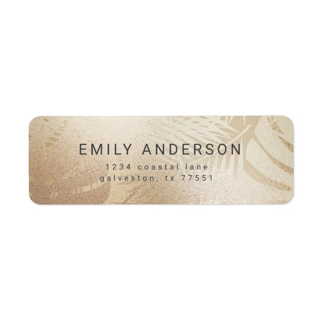 Elegant chic gold faux foil return address (Front)