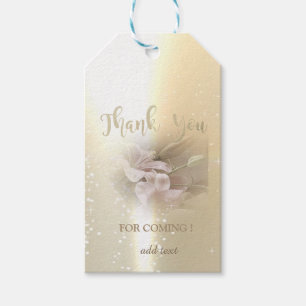 Elegant Chic Gold, Flower Thank You Gift Tags