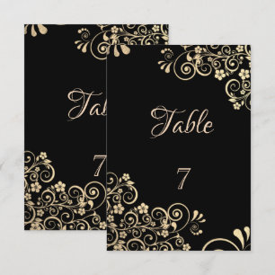 Elegant Chic Gold Flowers Table  Card