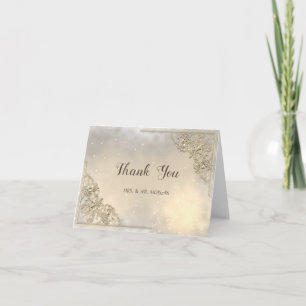 Elegant Chic Gold Frame Thank You Card