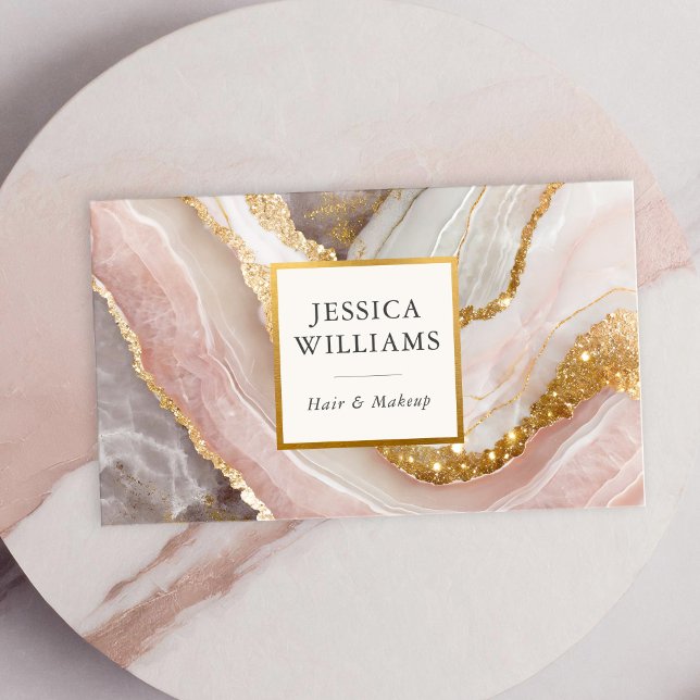 Elegant Chic Gold Glitter Marble Modern Business Card (Creator Uploaded)