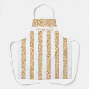 Elegant Chic Gold Glitter Pattern Personalised Apr Apron