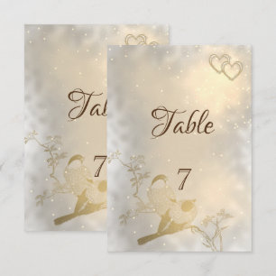 Elegant Chic Gold Hearts, Birds  Table  Card