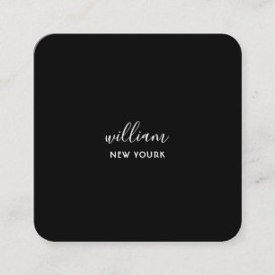 Elegant chic gold modern square minimalist black square business card