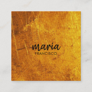 Elegant chic gold modern square minimalist white business card